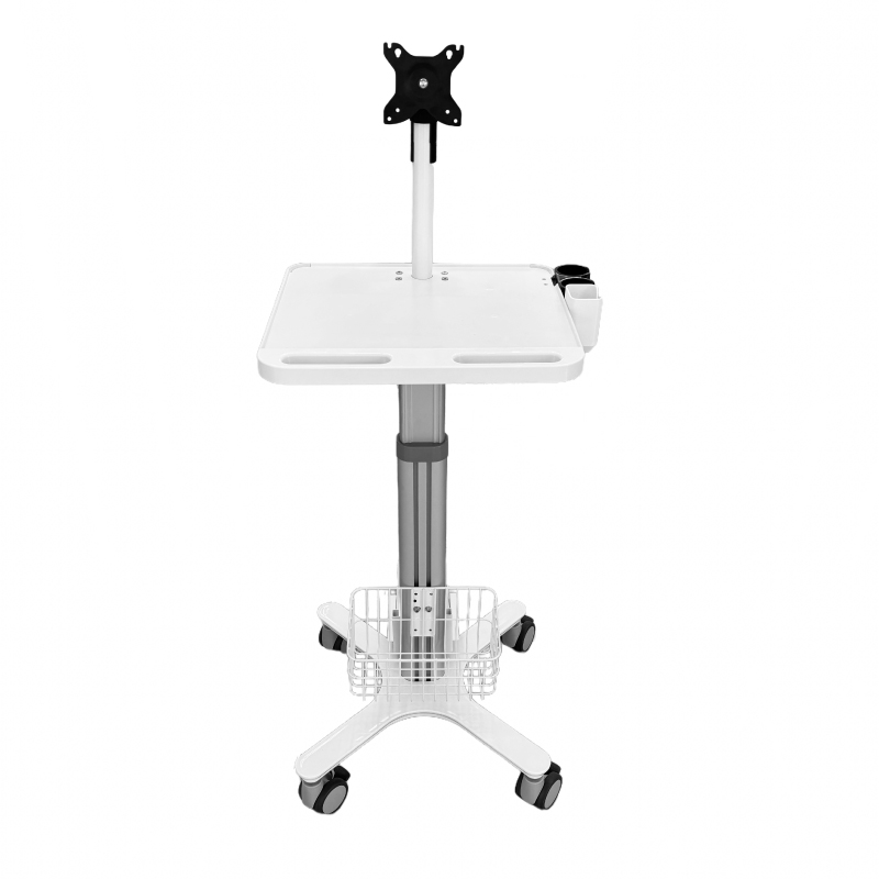 Высококачественная мобильная медицинская тележка с креплением для монитора, регулируемая по высоте, для больниц и клиник.